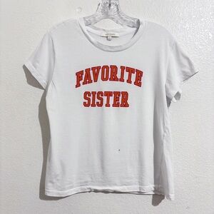 Favorite Daughter White Tee with Red Print